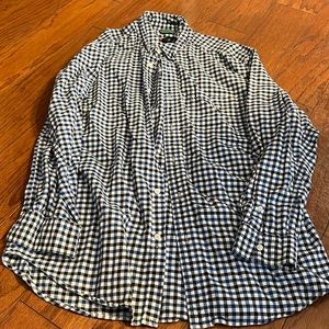 Chaps blue and black checkered button down